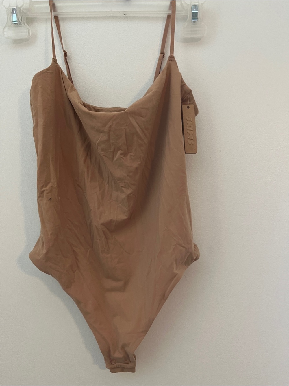 SKIMS Warm Caramel Scoop Neck Bodysuit - Tan